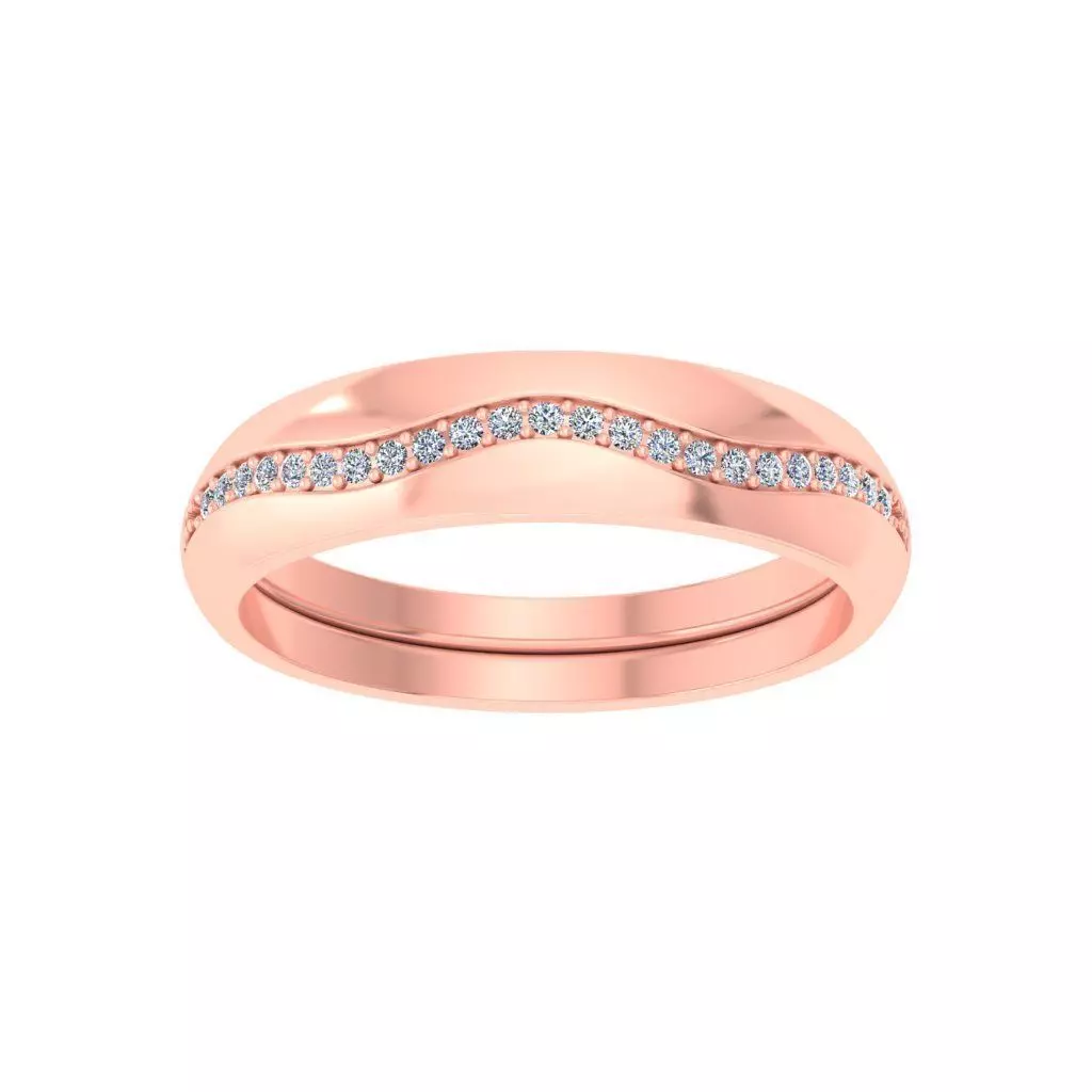 Wedding Engagement Women Etarnaty Band Ring 3D print model_0
