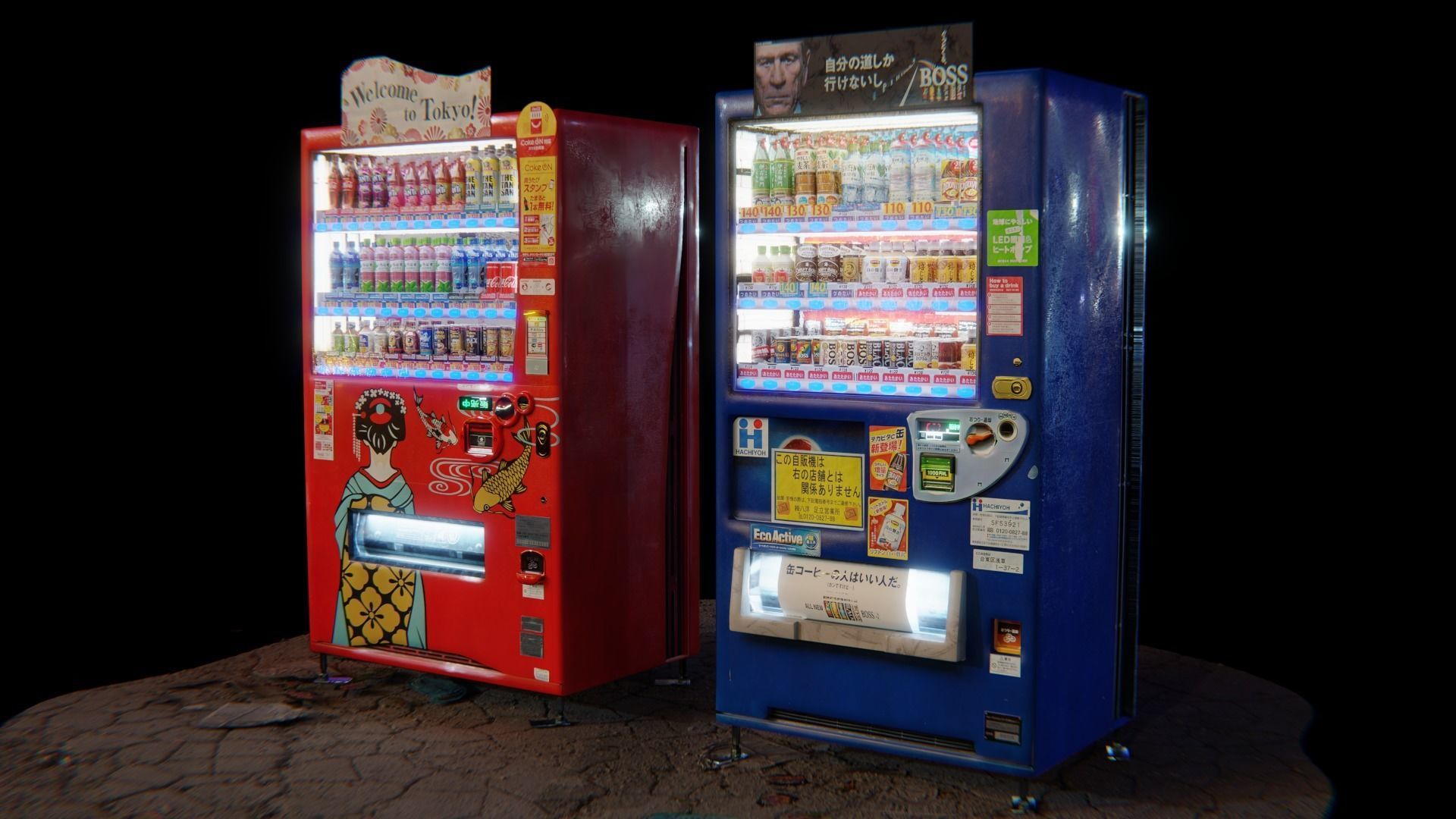 vending machines japanese Low-poly 3D model_2