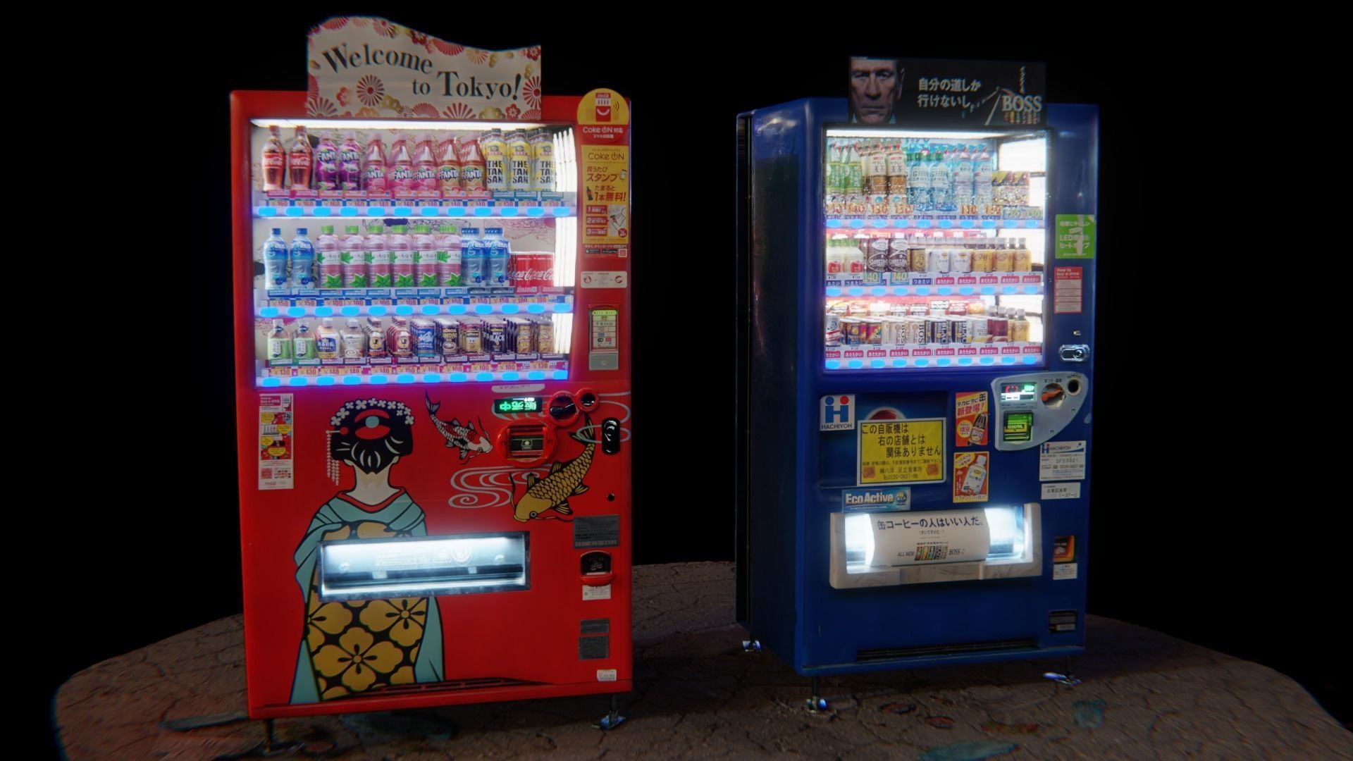 vending machines japanese Low-poly 3D model_1