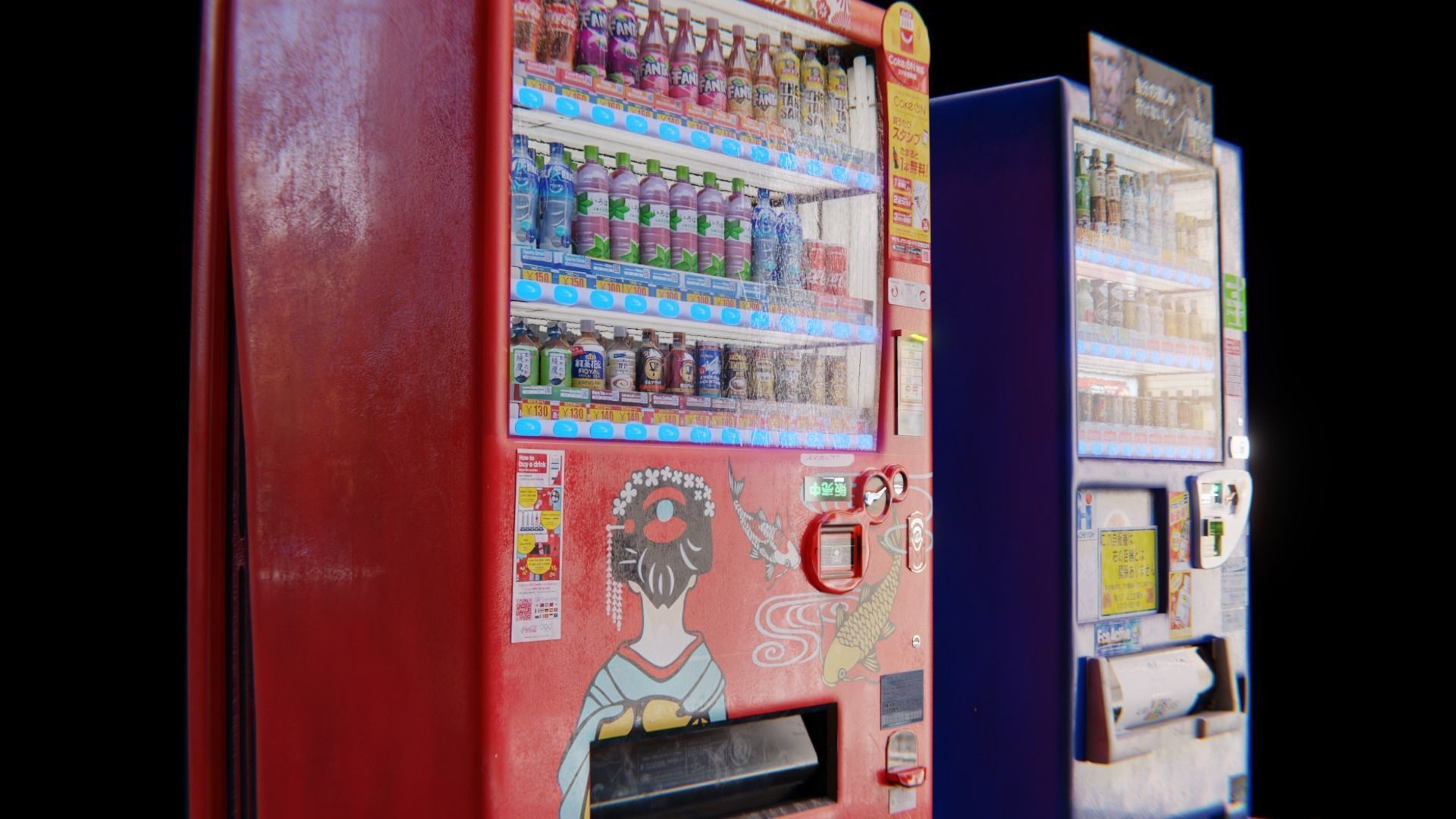 vending machines japanese Low-poly 3D model_9