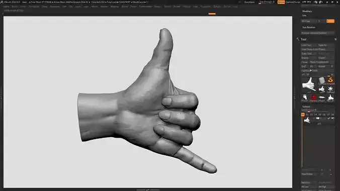 Hand pose 14 3d print model