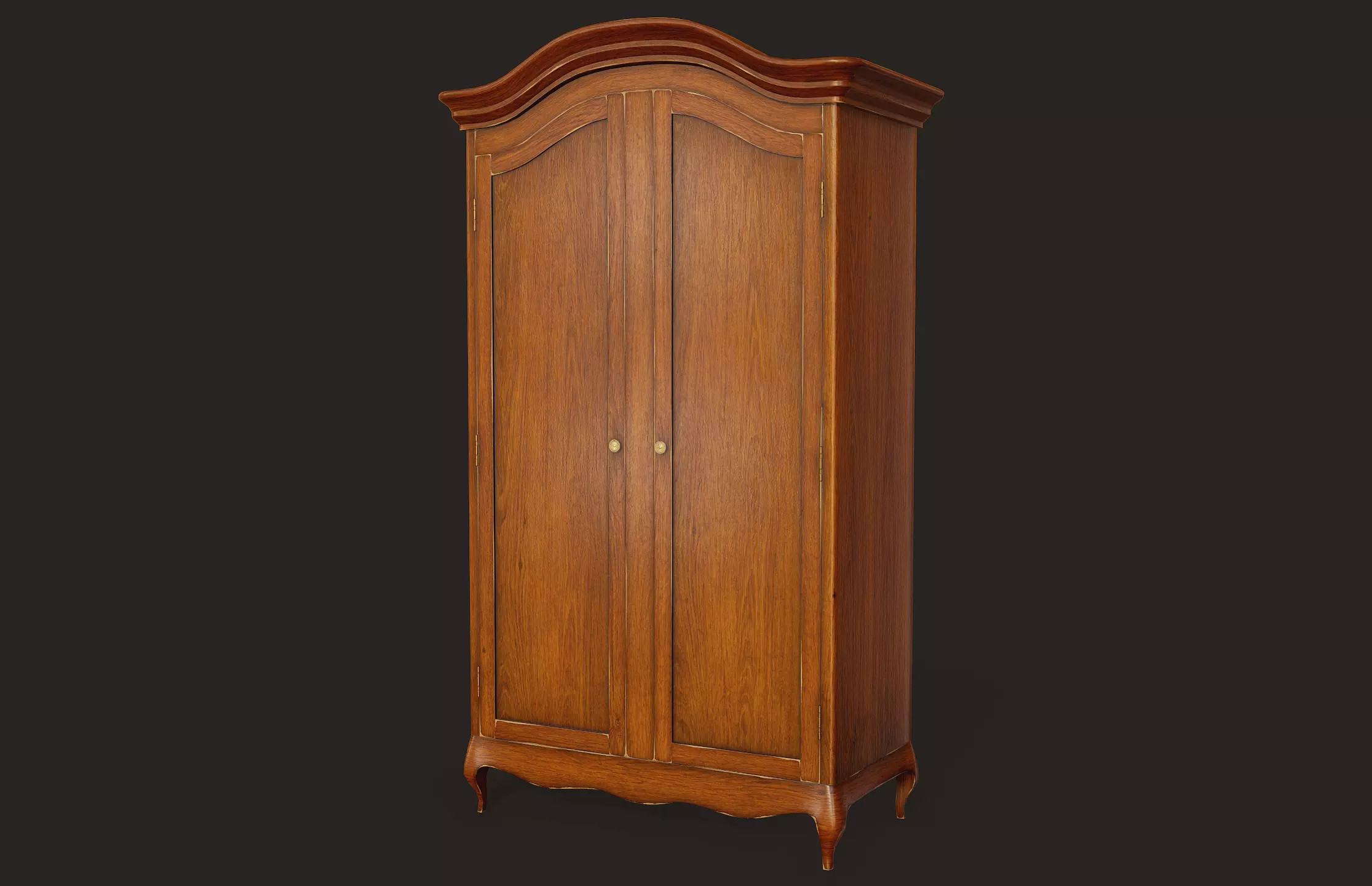 Wardrobe - PBR Game Ready wooden Low-poly 3D model