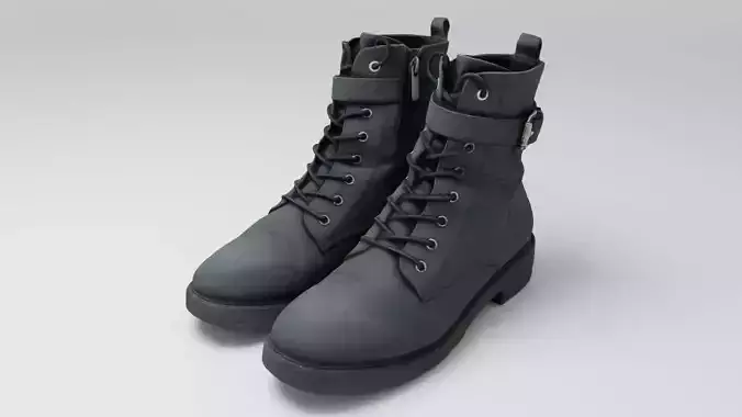 Pair of leather boots womans footwear shoes autumn spring season