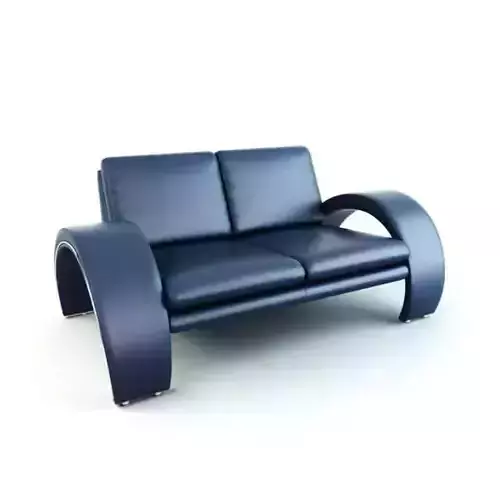 Modern Smooth Blue Couch