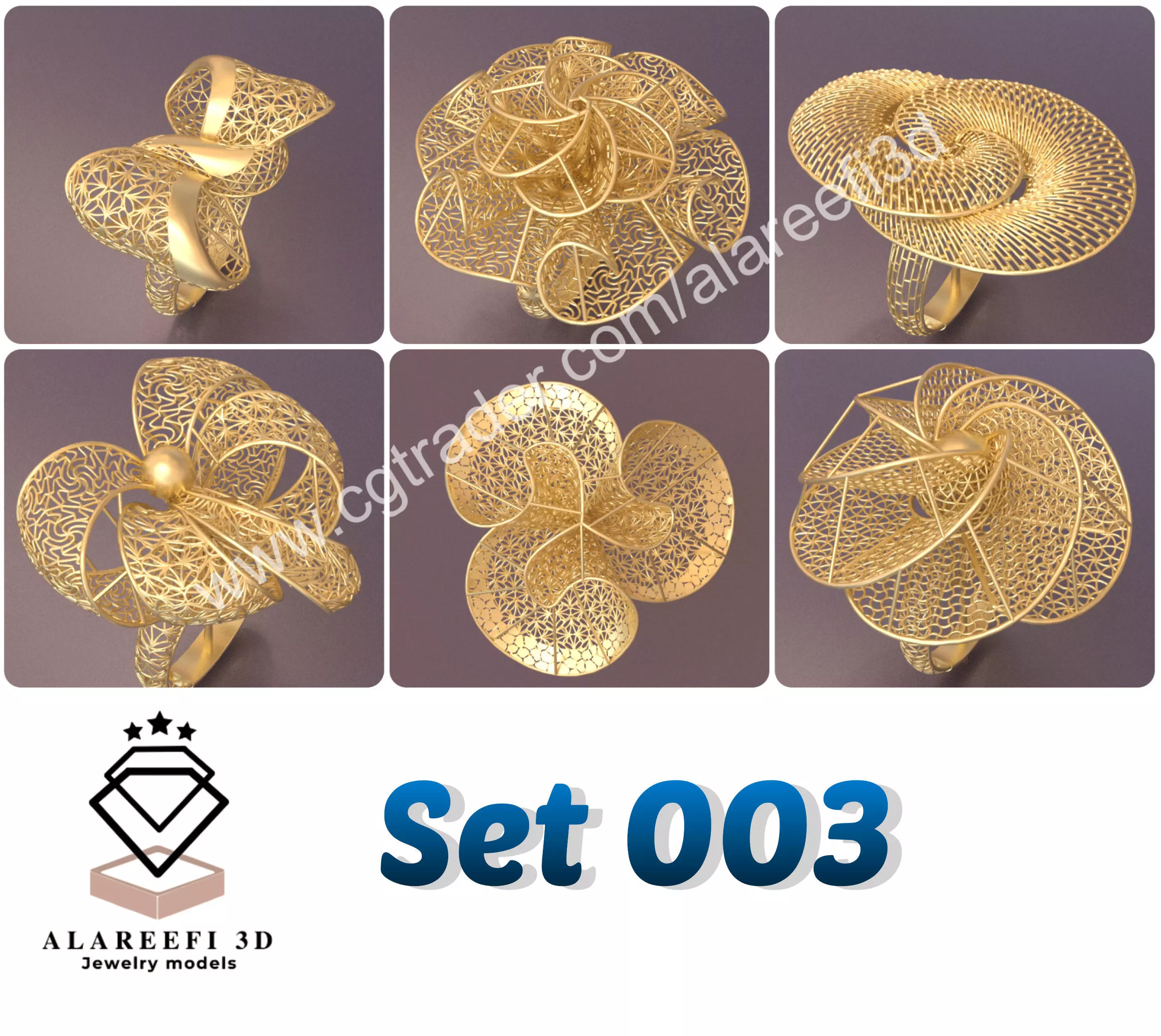 Set of 6 Ultra Vision Rings- set 003 3D print model_0