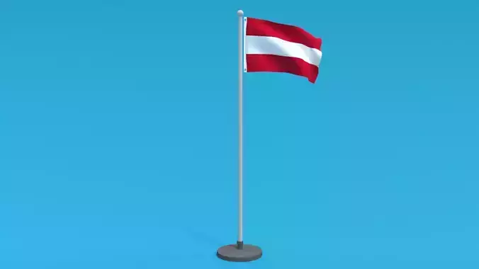 Low Poly Seamless Animated Austria Flag Low-poly 3D model