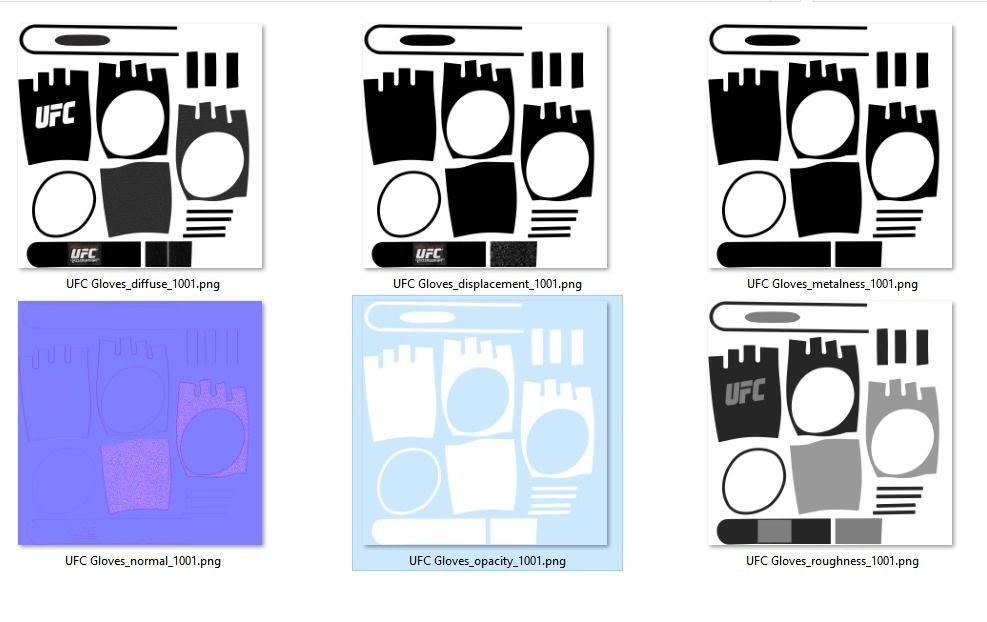 UFC Boxing Gloves 3d Model 3D model_2