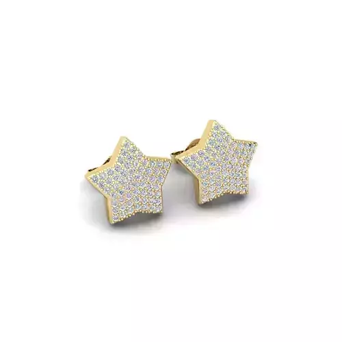 Star Squre Earring 3d Model And Render 