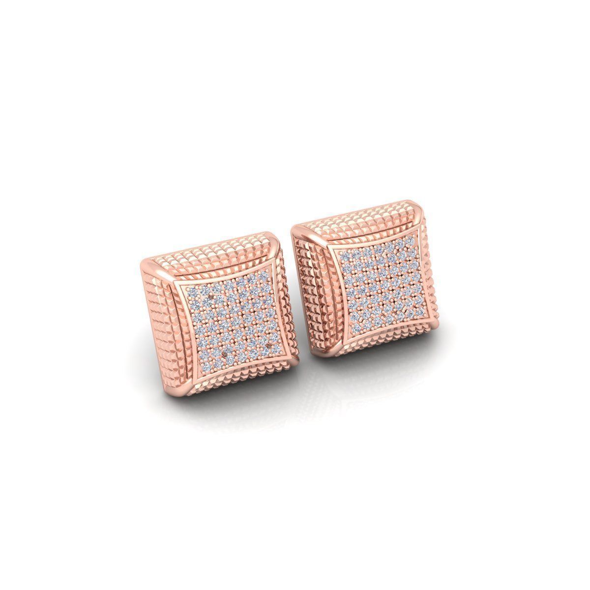 Fancy Square Earring 3d Model and Render Detail 3D print model_2