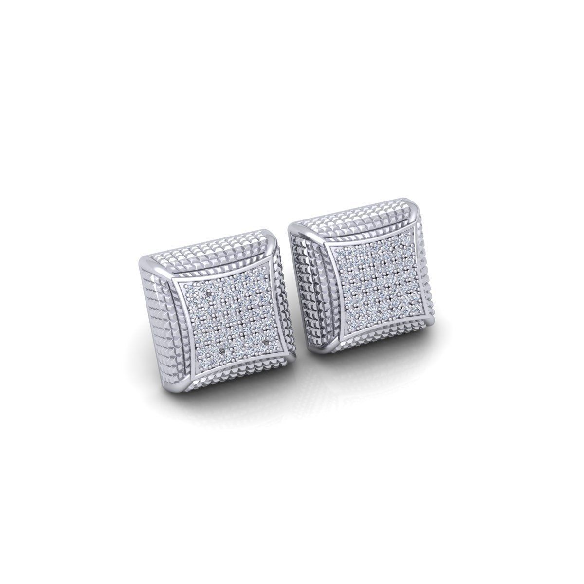 Fancy Square Earring 3d Model and Render Detail 3D print model_8