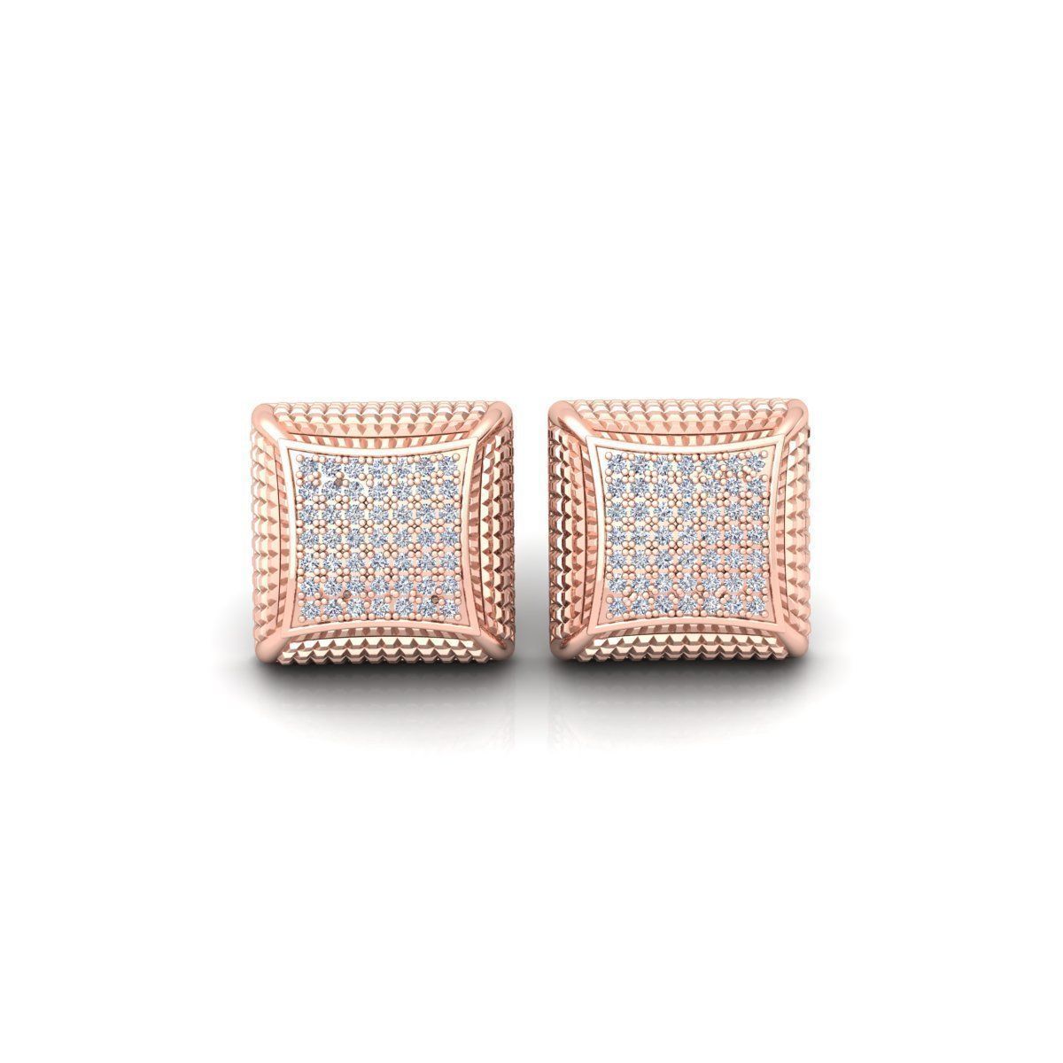 Fancy Square Earring 3d Model and Render Detail 3D print model_6
