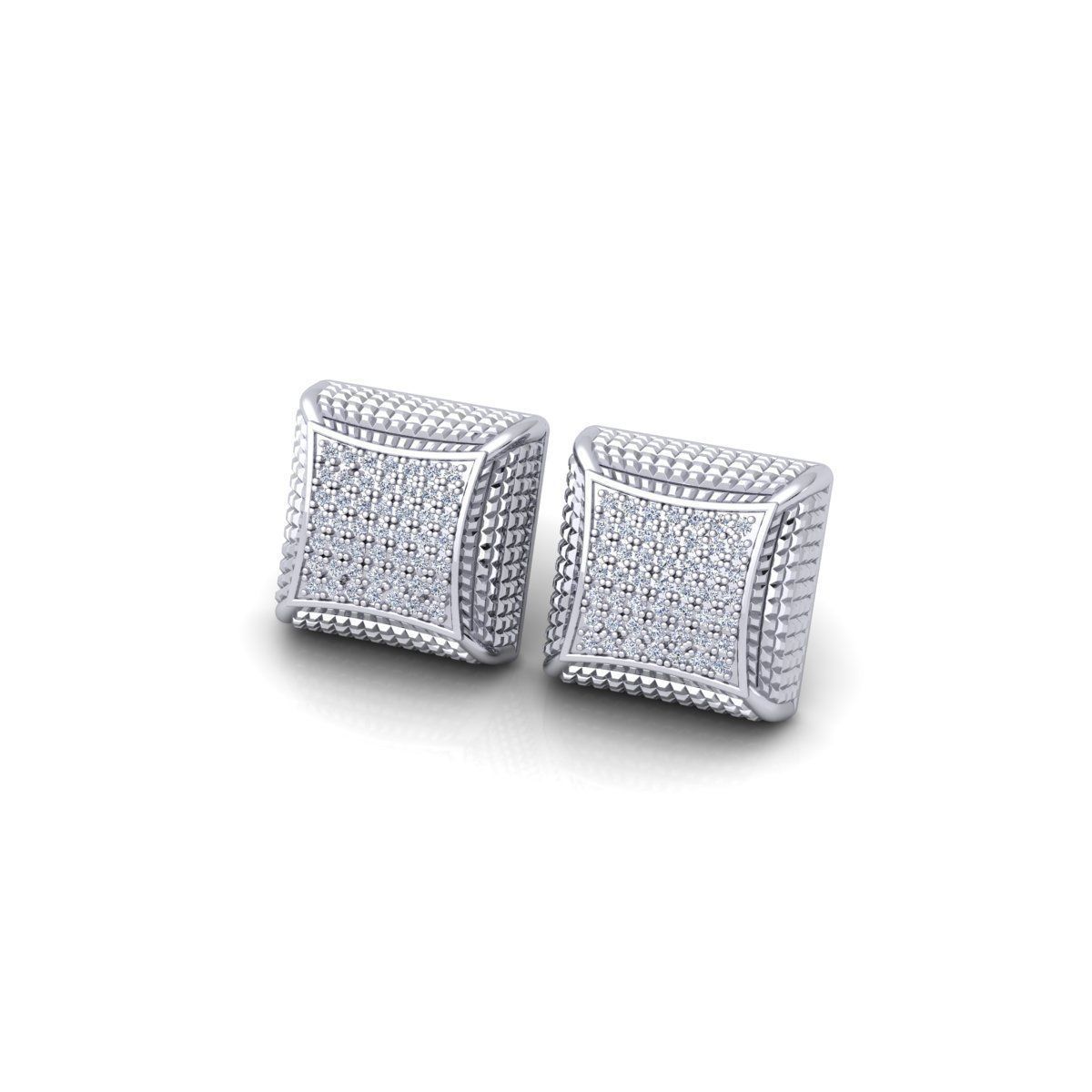 Fancy Square Earring 3d Model and Render Detail 3D print model_12