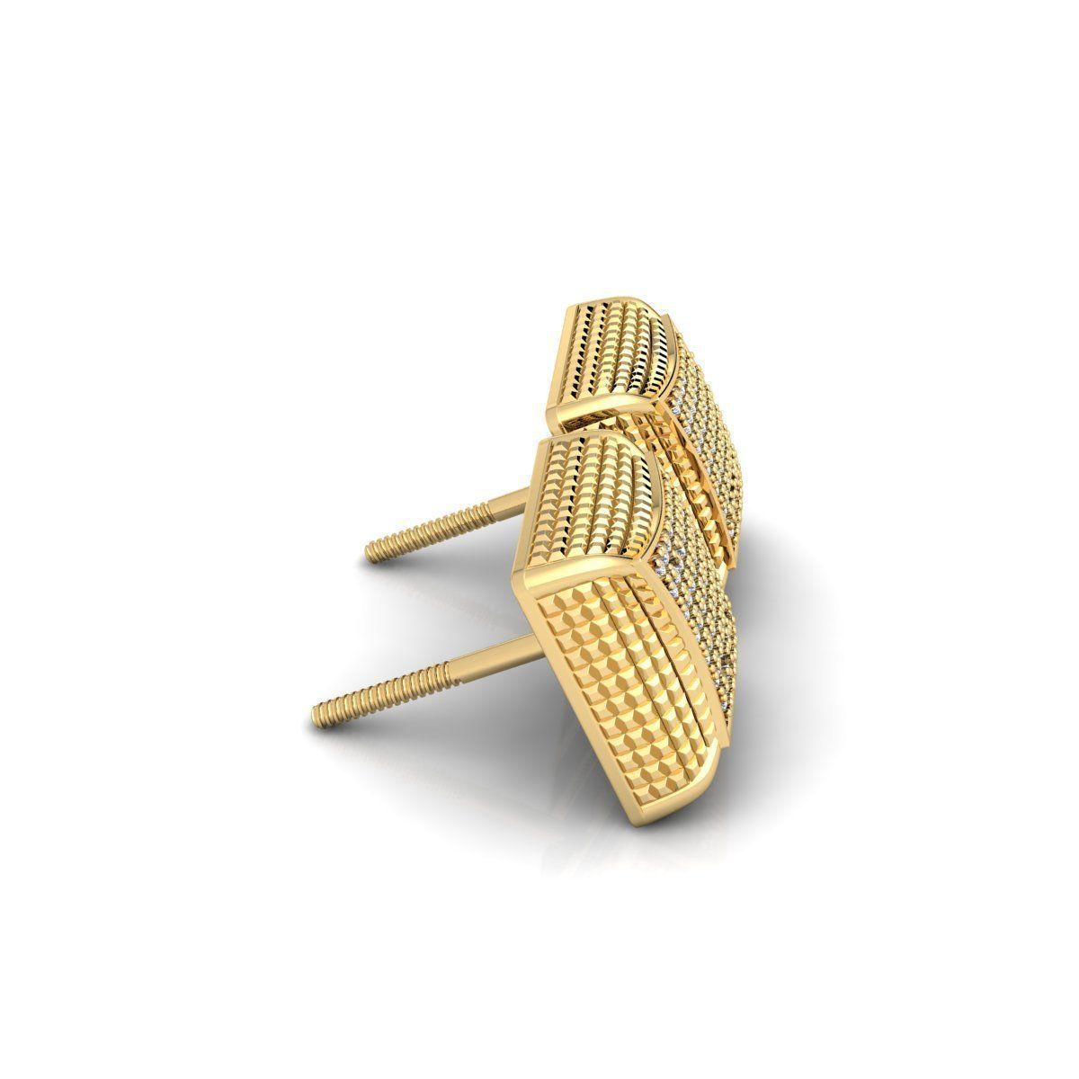 Fancy Square Earring 3d Model and Render Detail 3D print model_1