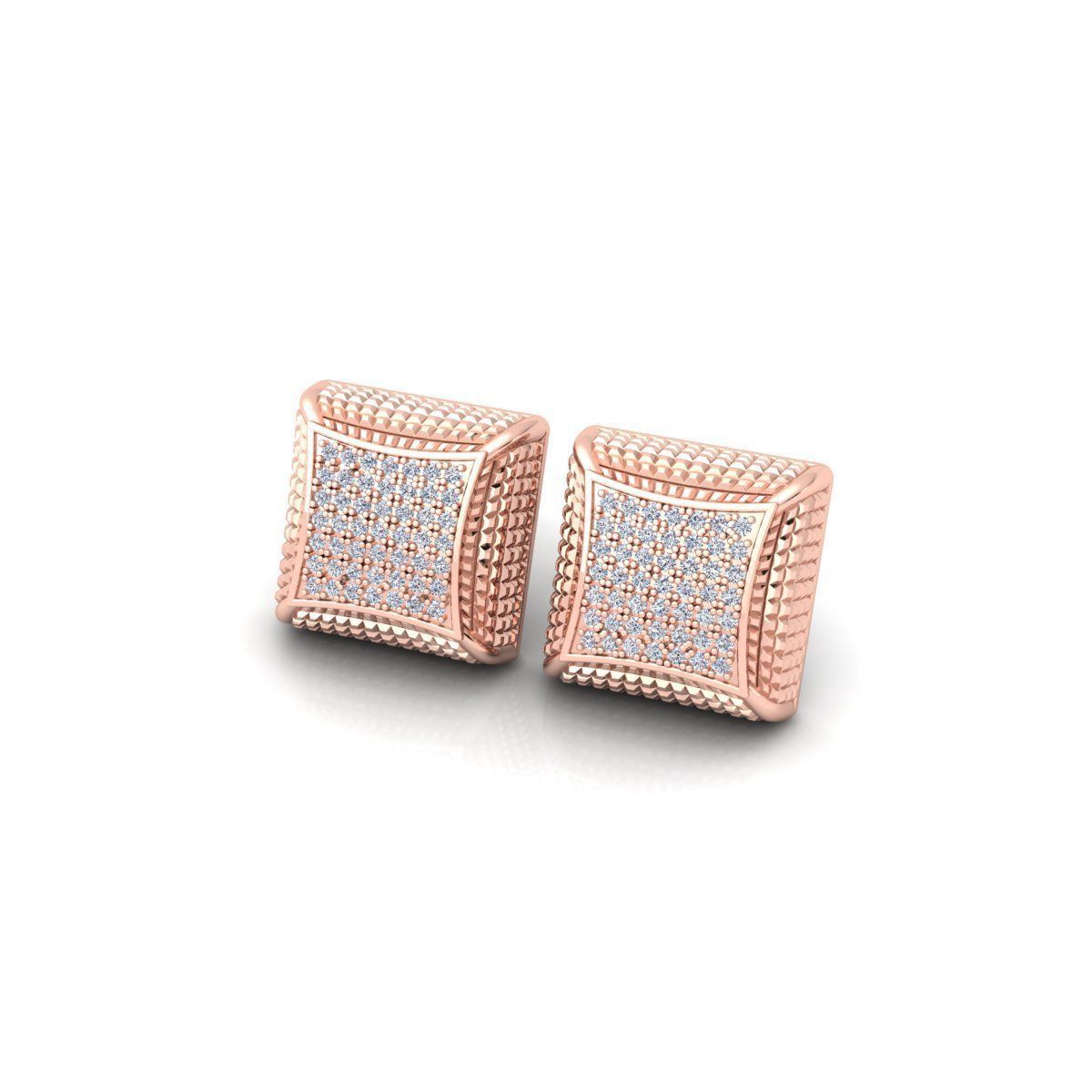 Fancy Square Earring 3d Model and Render Detail 3D print model_11