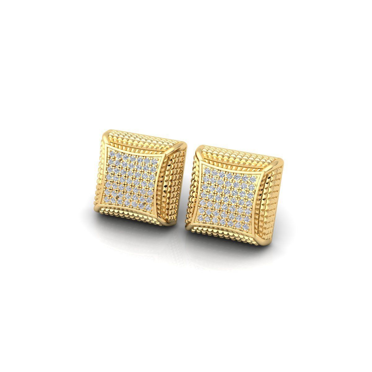 Fancy Square Earring 3d Model and Render Detail 3D print model_10
