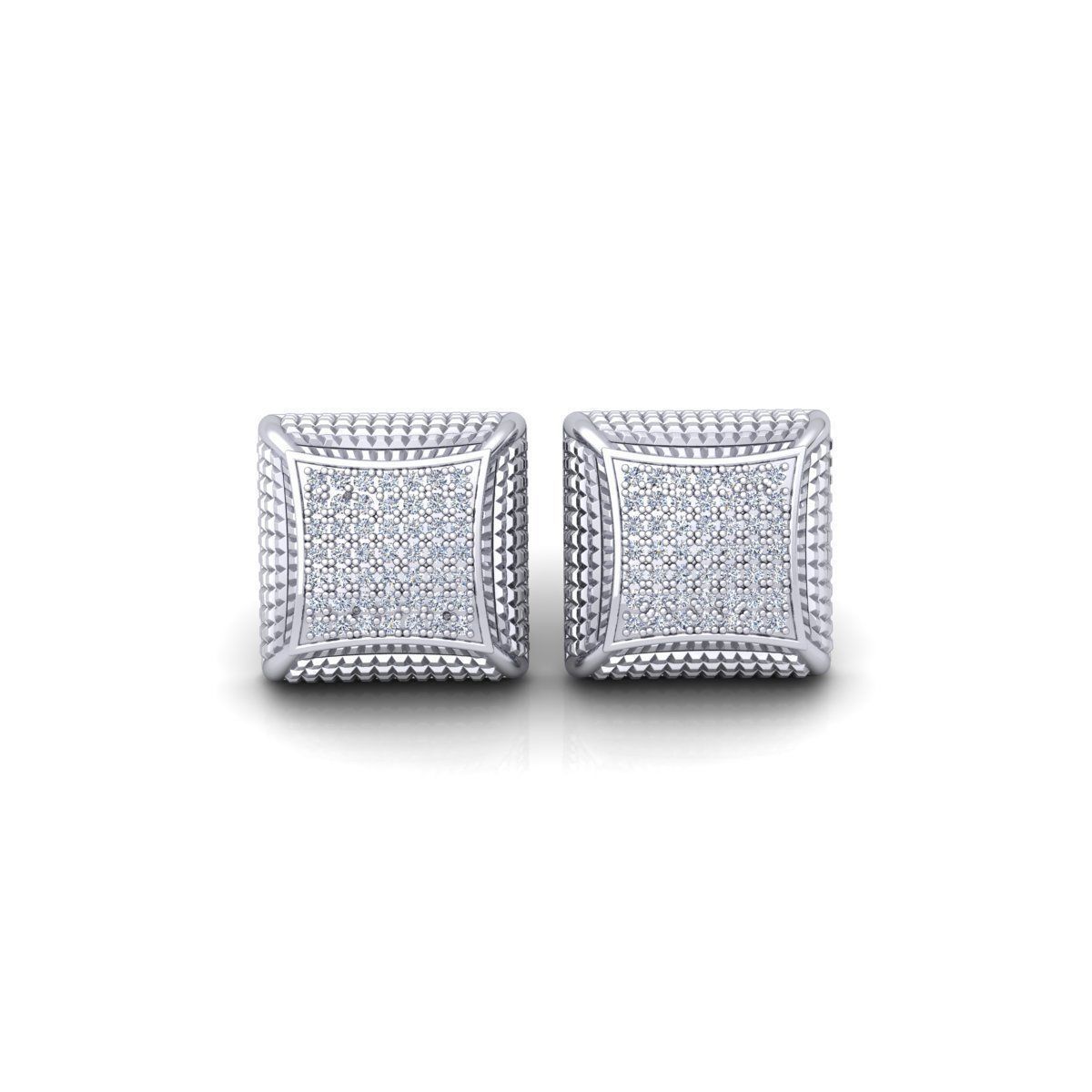 Fancy Square Earring 3d Model and Render Detail 3D print model_7