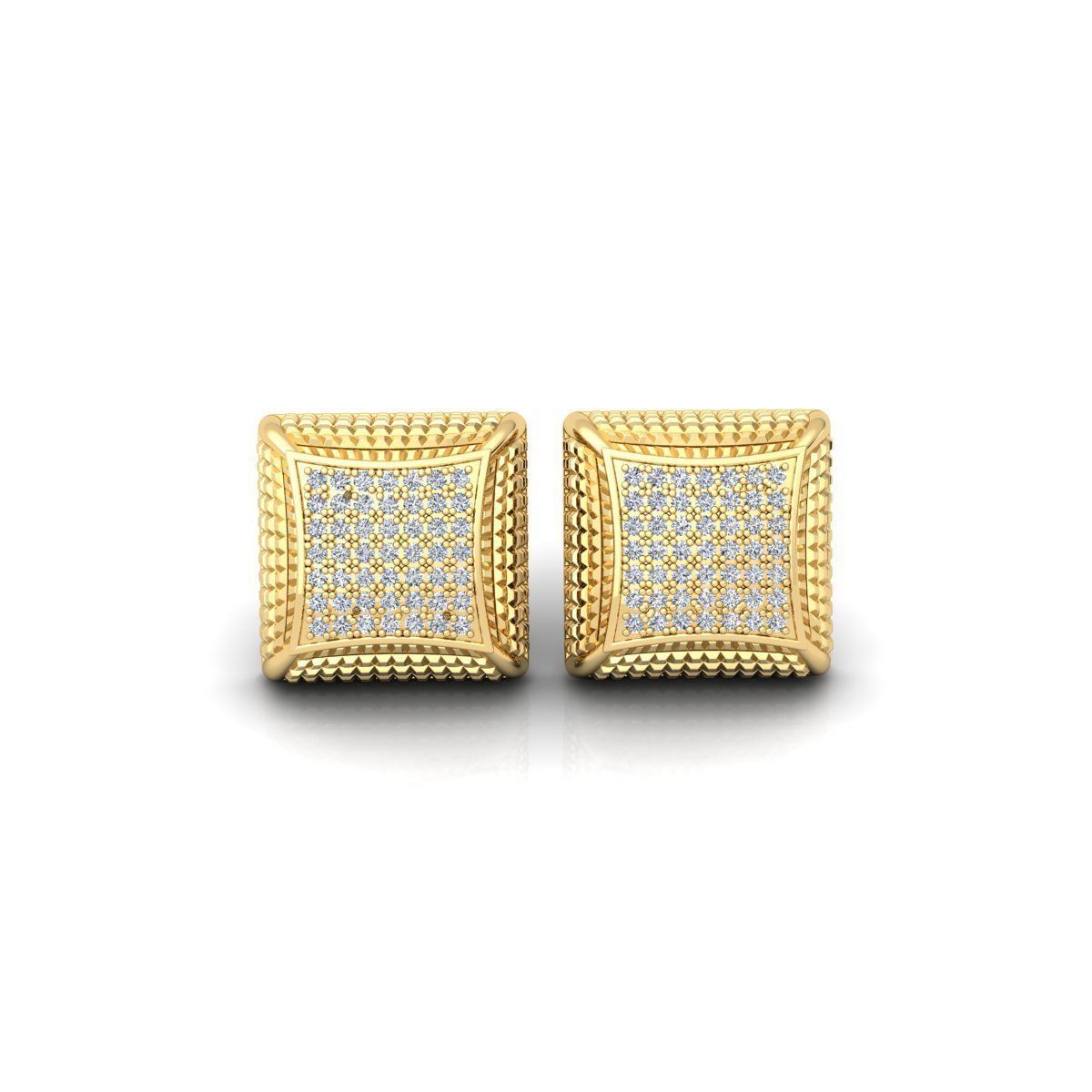 Fancy Square Earring 3d Model and Render Detail 3D print model_5