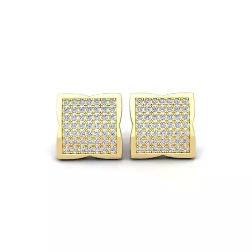 Nice Stude Square Earring 3d Model and Render