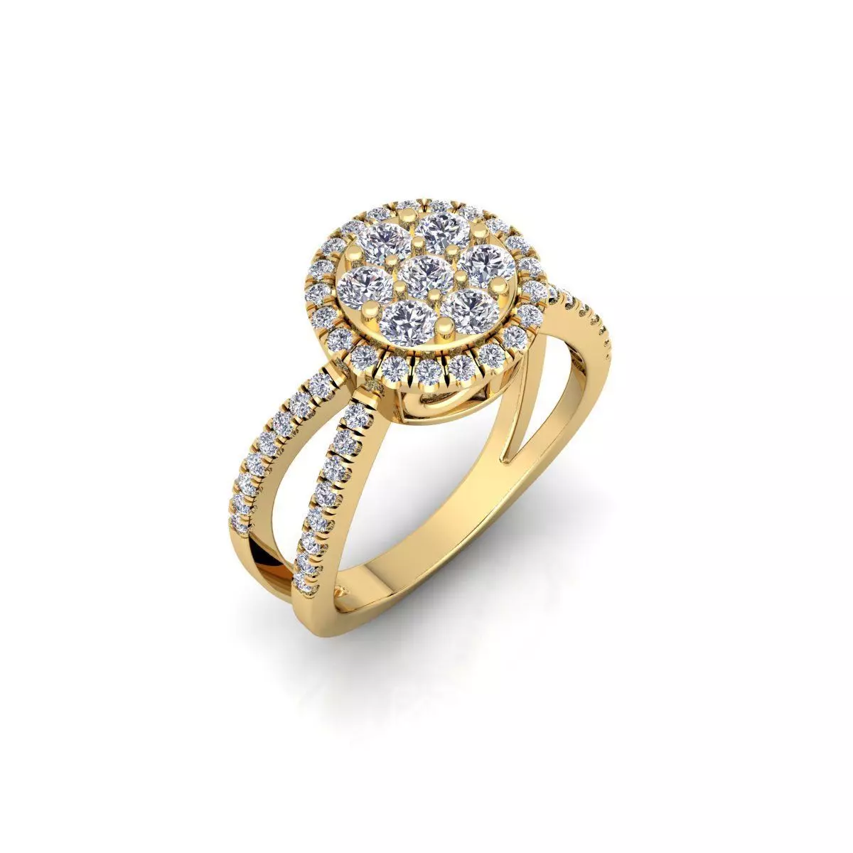 Halo and Split Shank 3d Model and Render Detail 3D print model_0