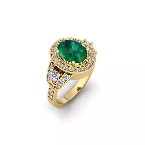 Oval Vintage Ring 3d Model and Render 