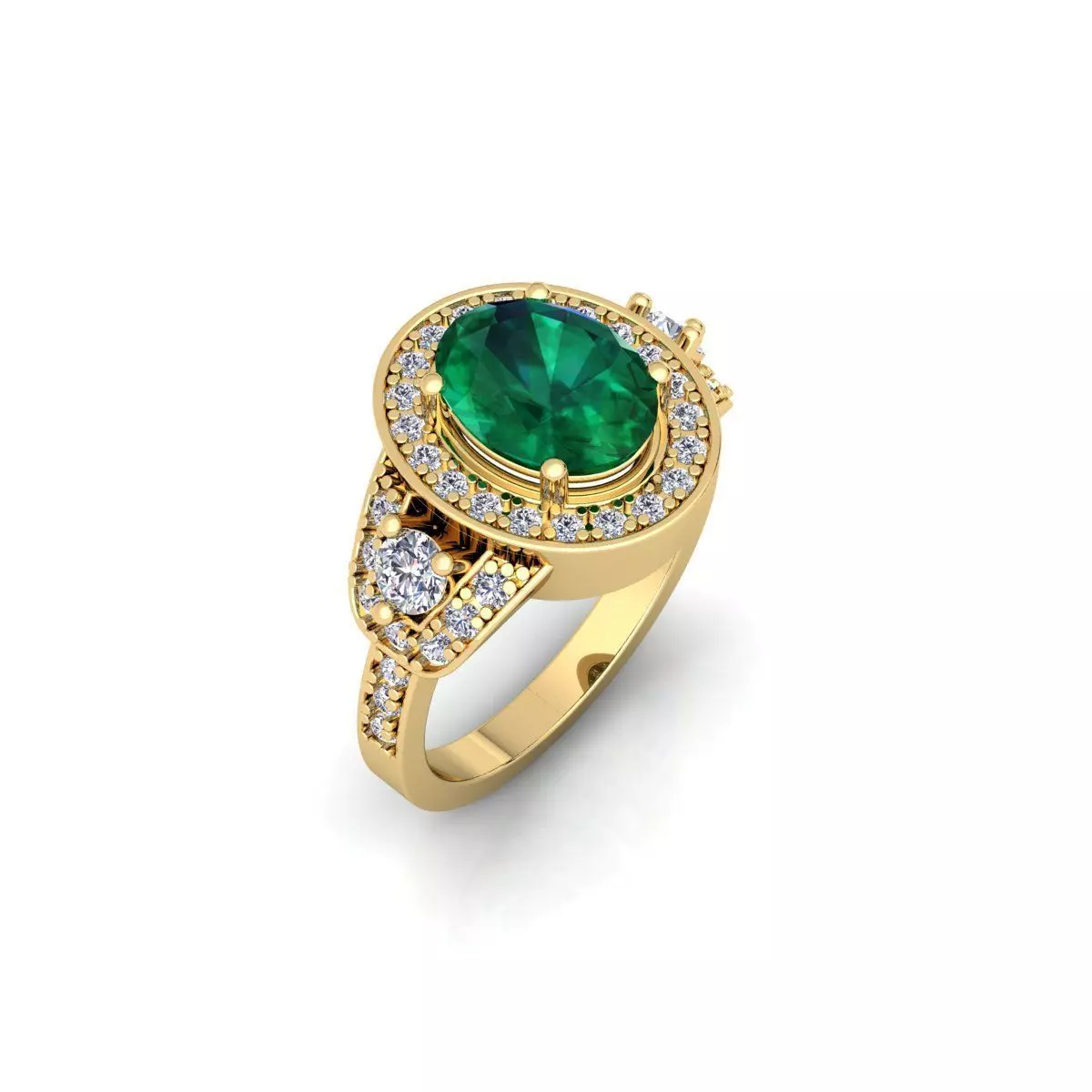 Oval Vintage Ring 3d Model and Render 3D print model