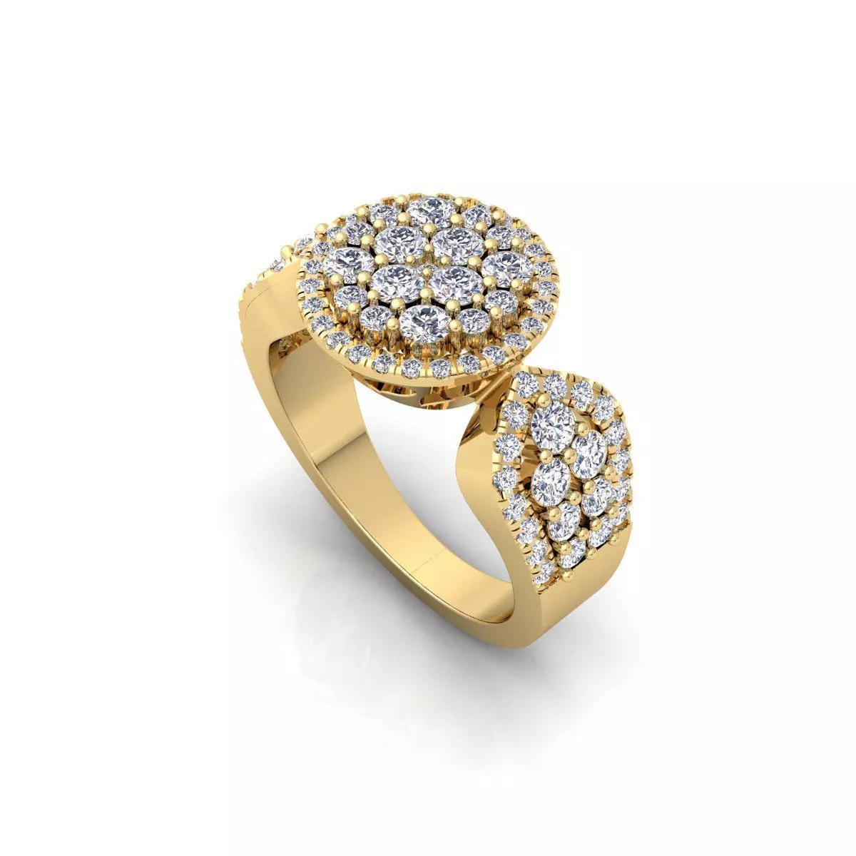 Flower Halo Ring 3d Model and Render Detail  3D print model_0