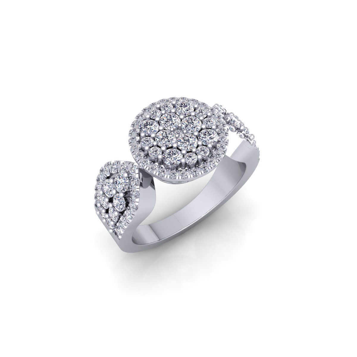 Flower Halo Ring 3d Model and Render Detail  3D print model_9