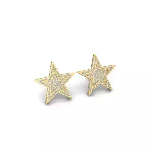 Star Stude Earring 3d Model and Render 