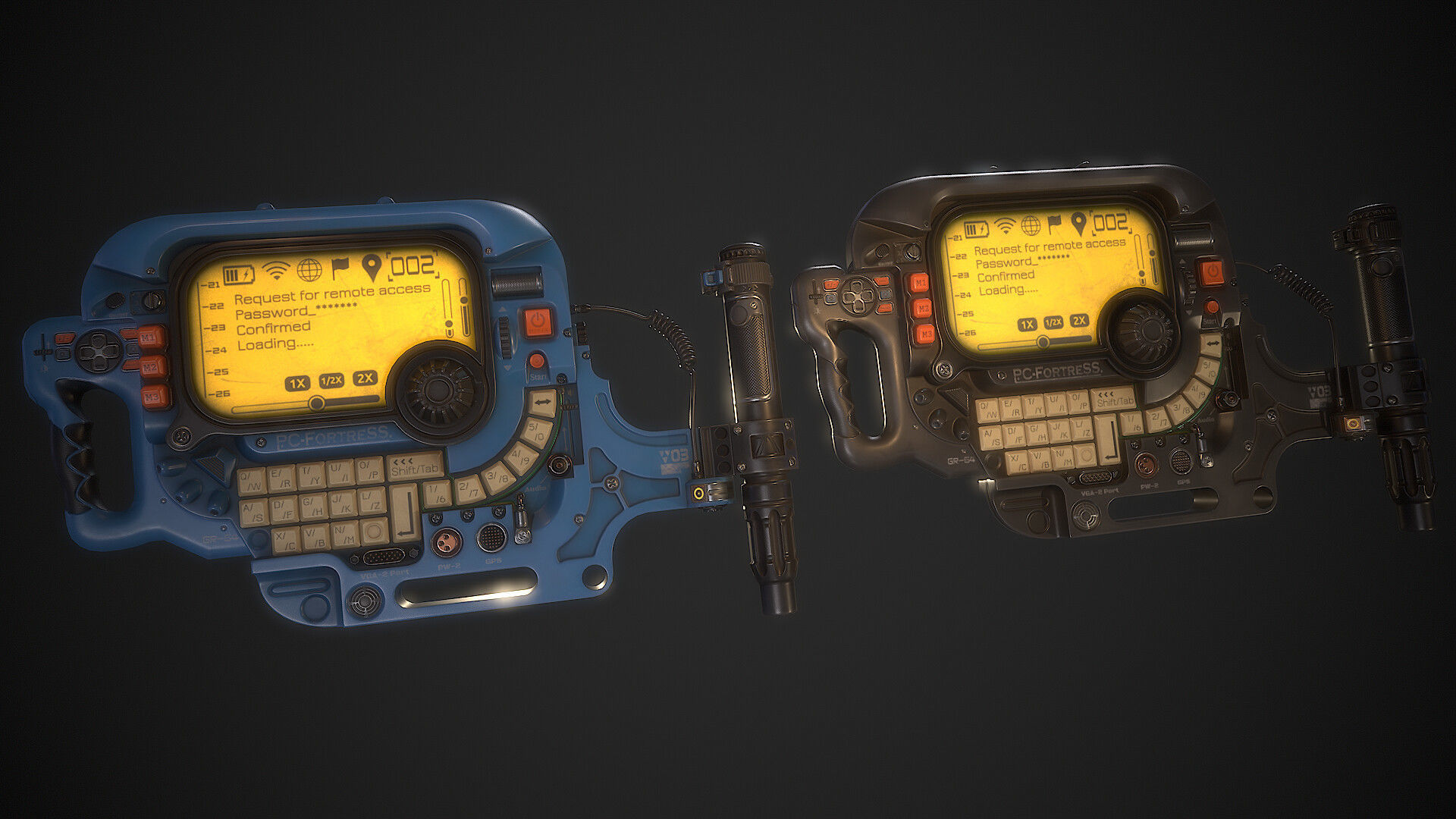 Portable Console Low-poly 3D model_11