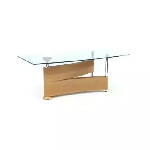 Natural Wood And Glass Coffee Table