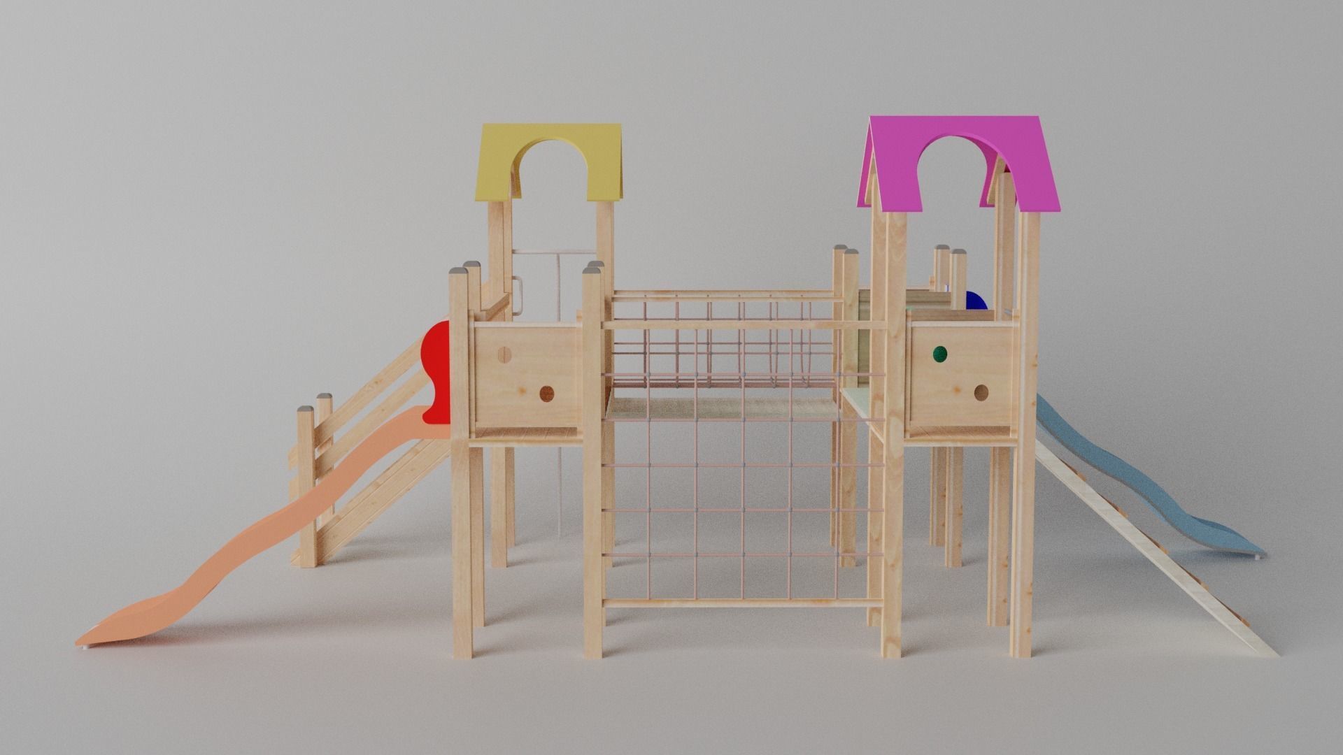 Wooden Playground Low-poly 3D model_10