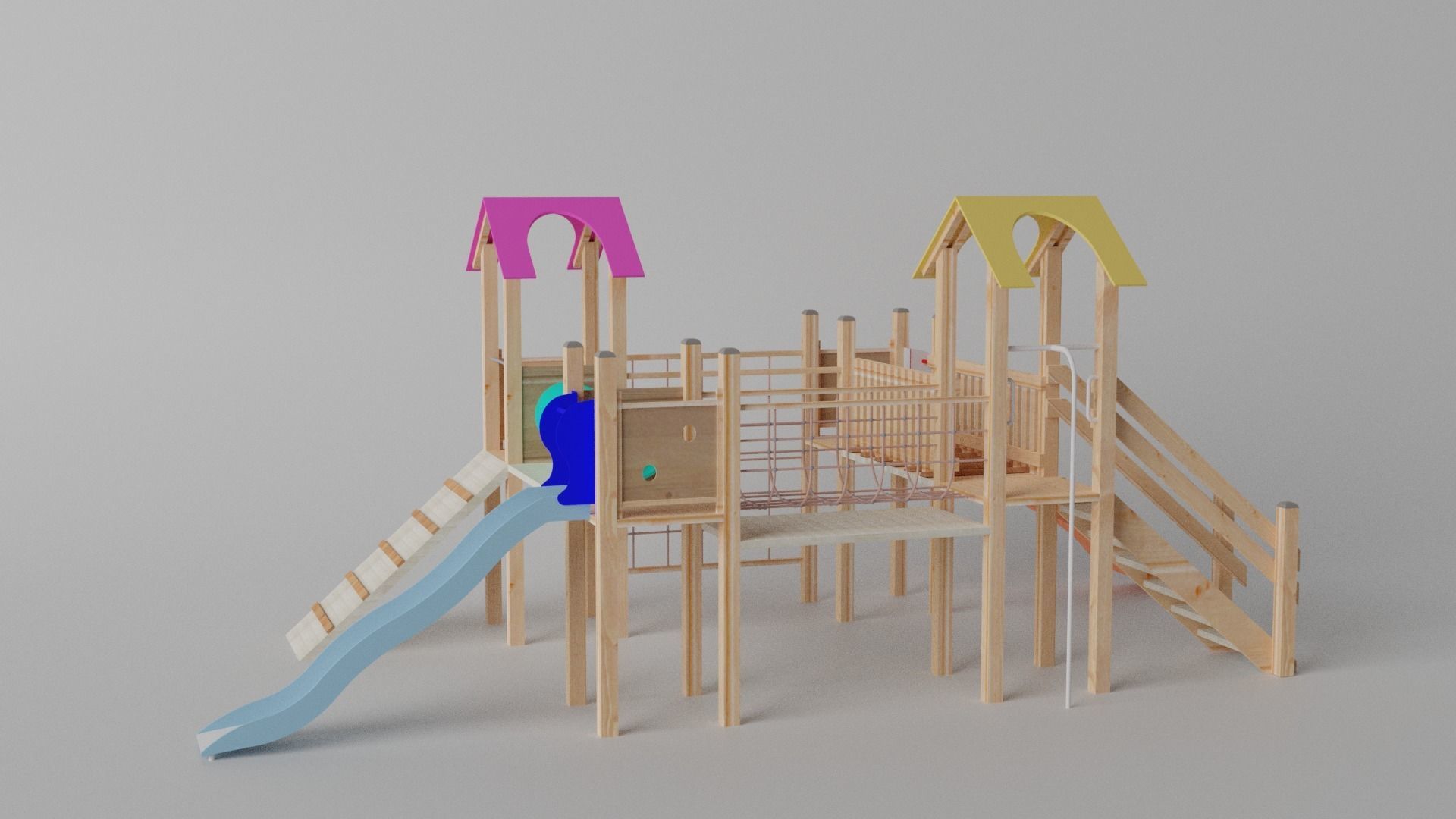 Wooden Playground Low-poly 3D model_11
