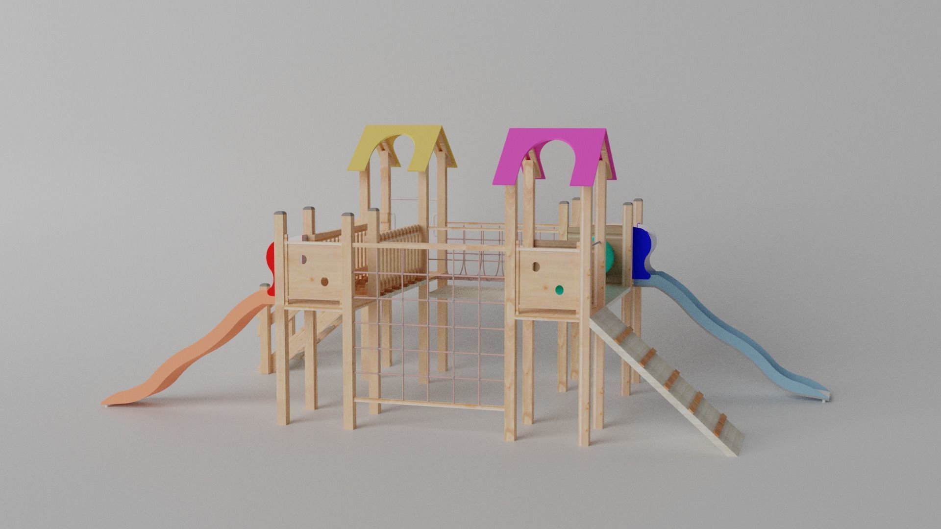 Wooden Playground Low-poly 3D model_13