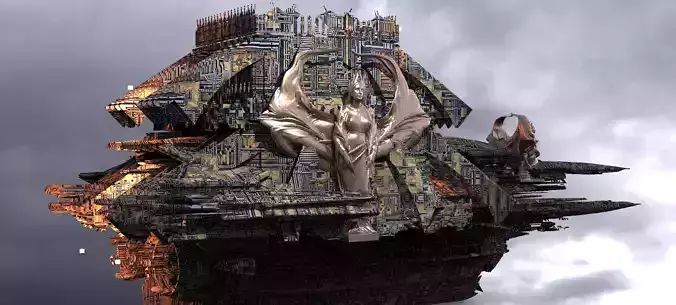 Sci-Fi Dark Maze ship Airship 1 3D model