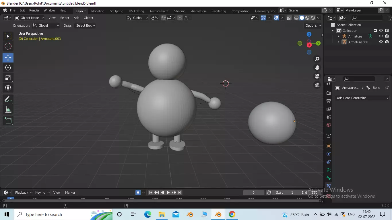 3d cartoon character for animation Low-poly 3D model_0
