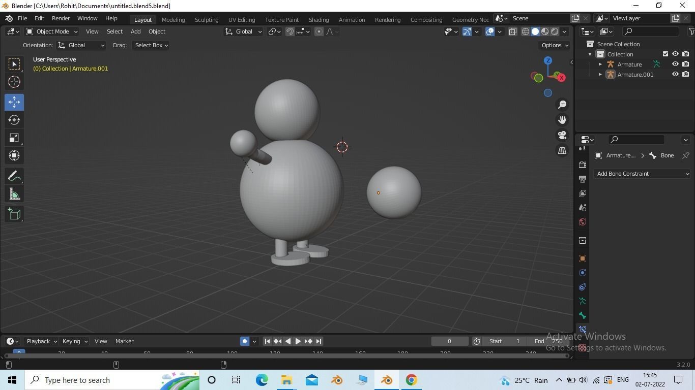 3d cartoon character for animation Low-poly 3D model_1