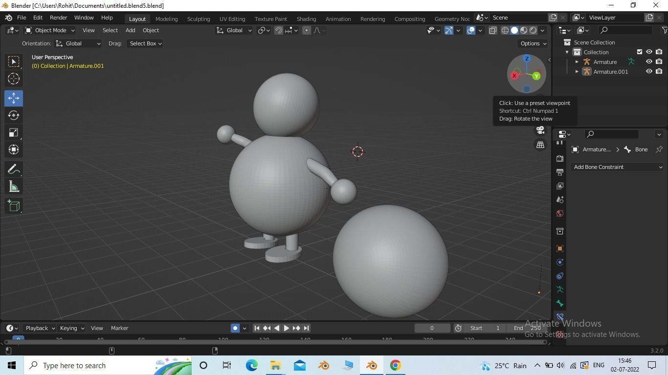 3d cartoon character for animation Low-poly 3D model_2