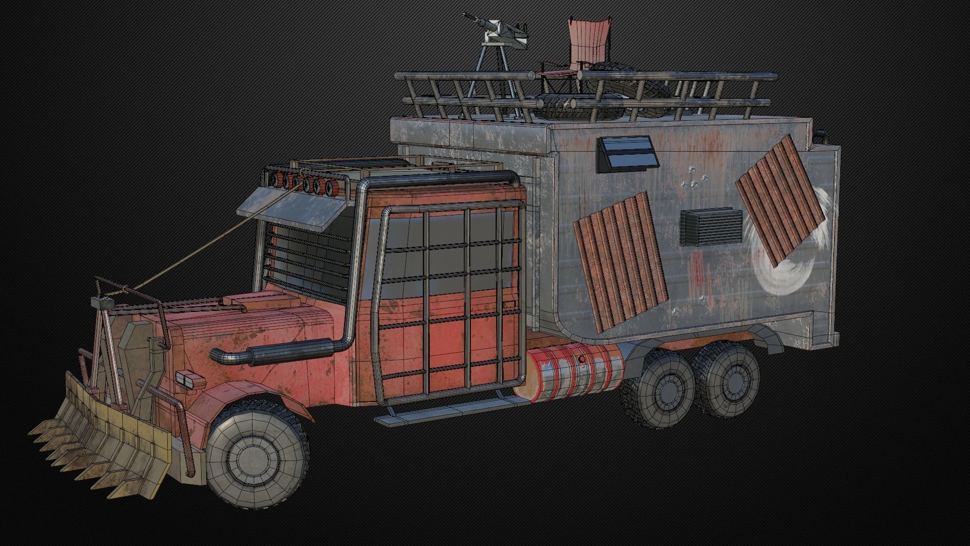 Apocalypse Car Low-poly 3D model_8