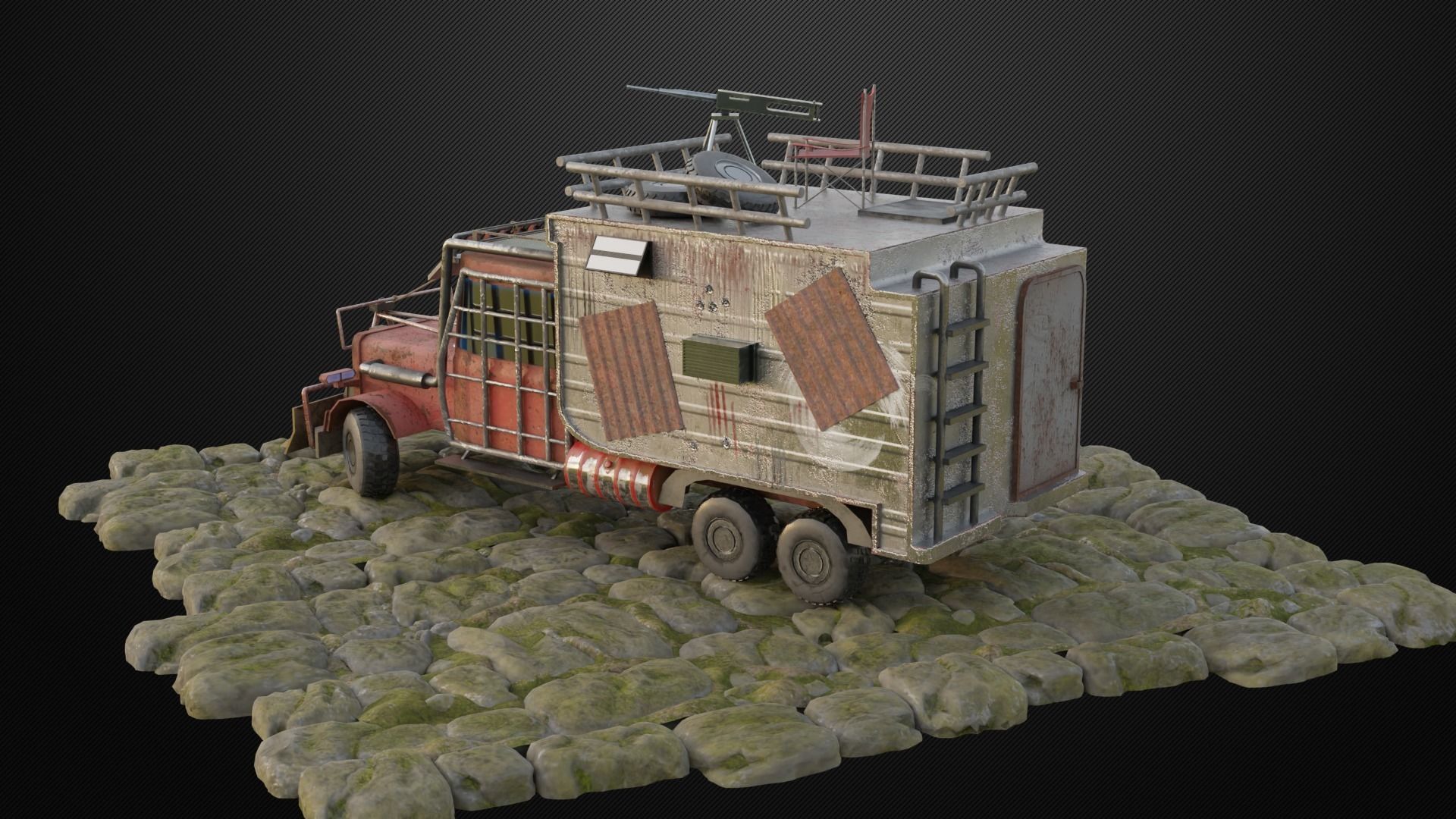 Apocalypse Car Low-poly 3D model_6