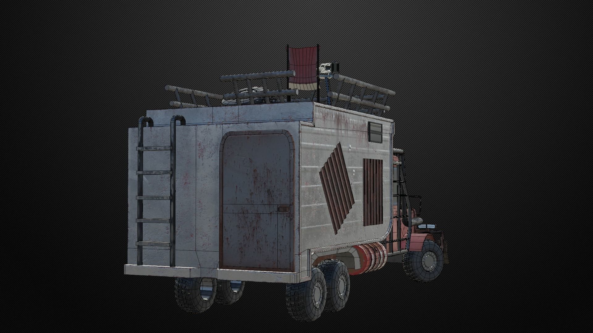 Apocalypse Car Low-poly 3D model_9