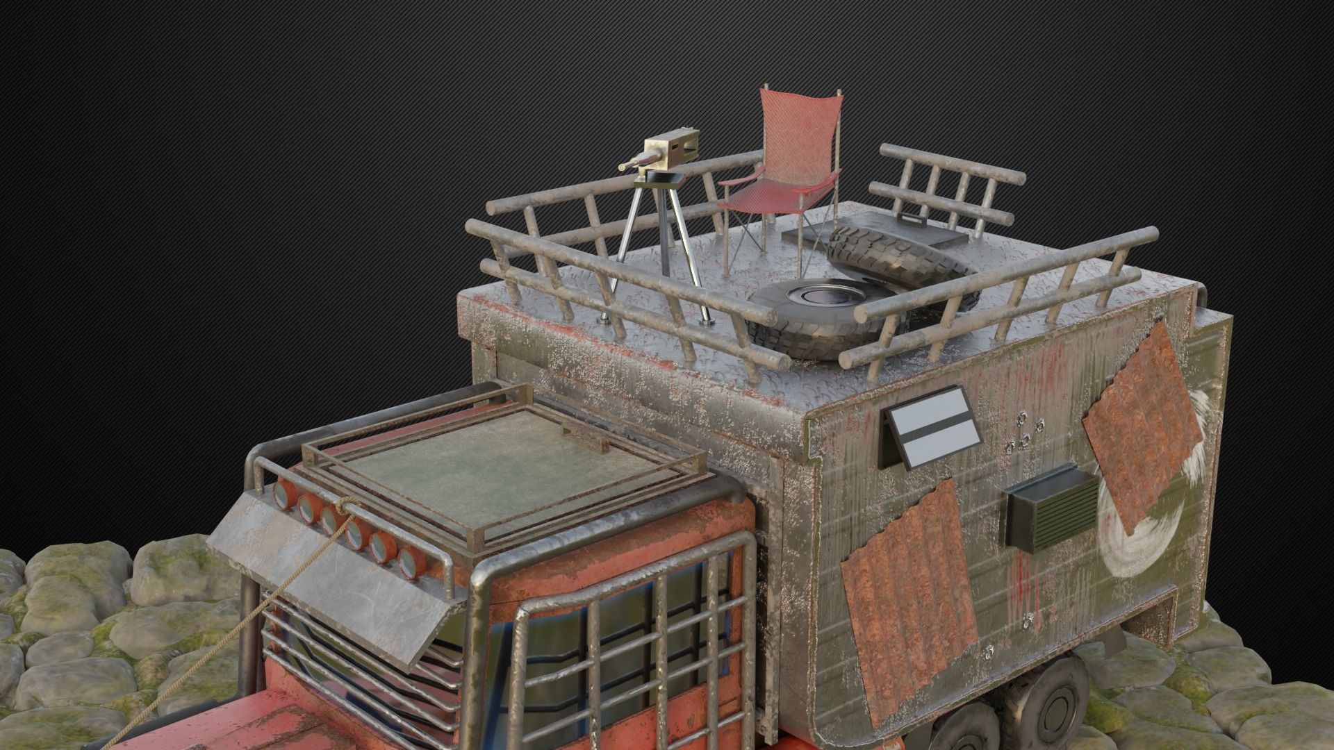 Apocalypse Car Low-poly 3D model_4