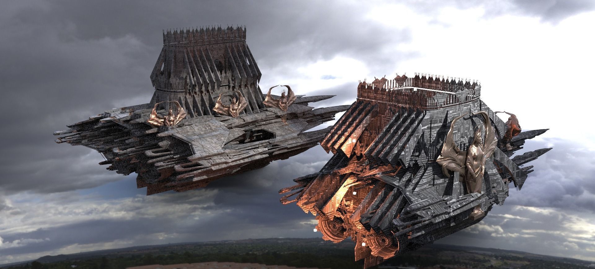 Egyptian Arch Airship 2 designs  3D model_1