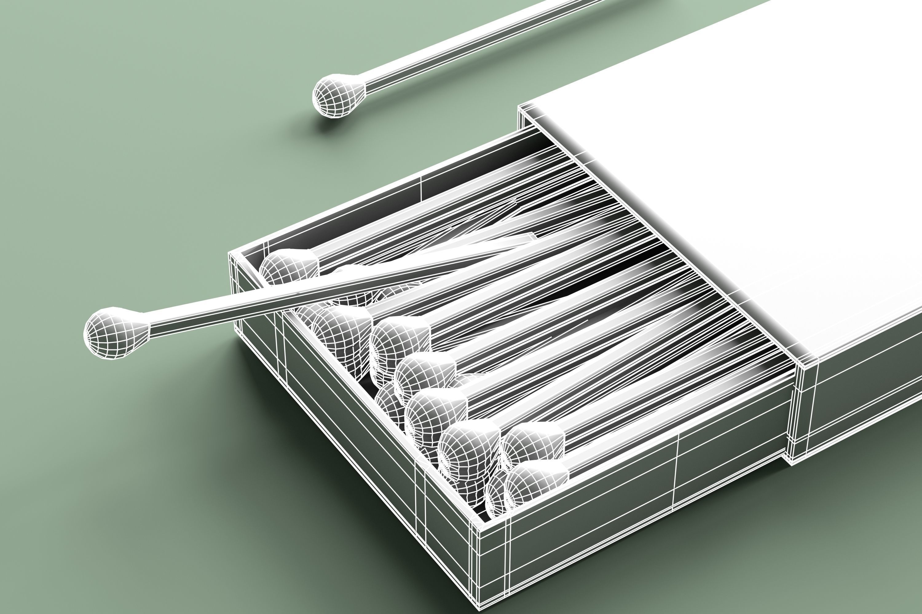 Matchbox and Matchbook Low-poly 3D model_18