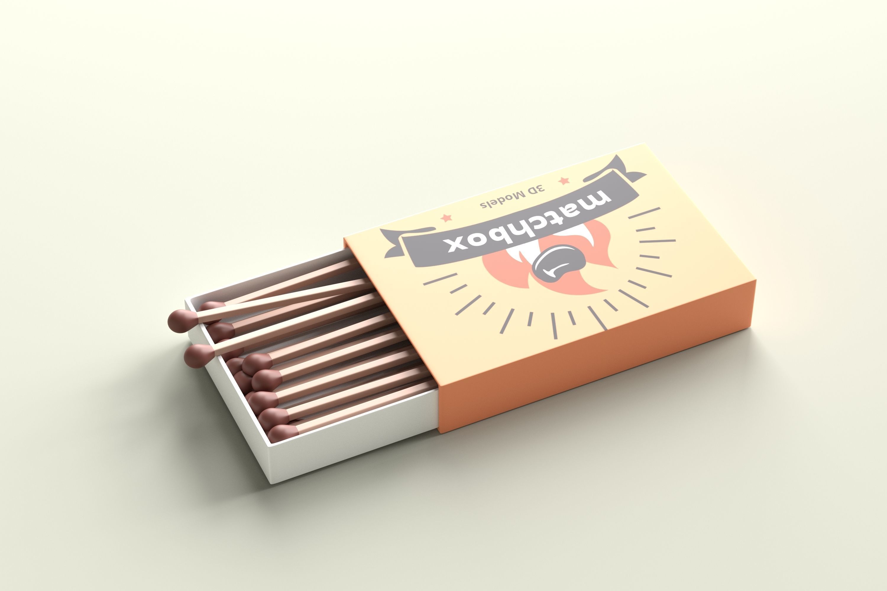 Matchbox and Matchbook Low-poly 3D model_6