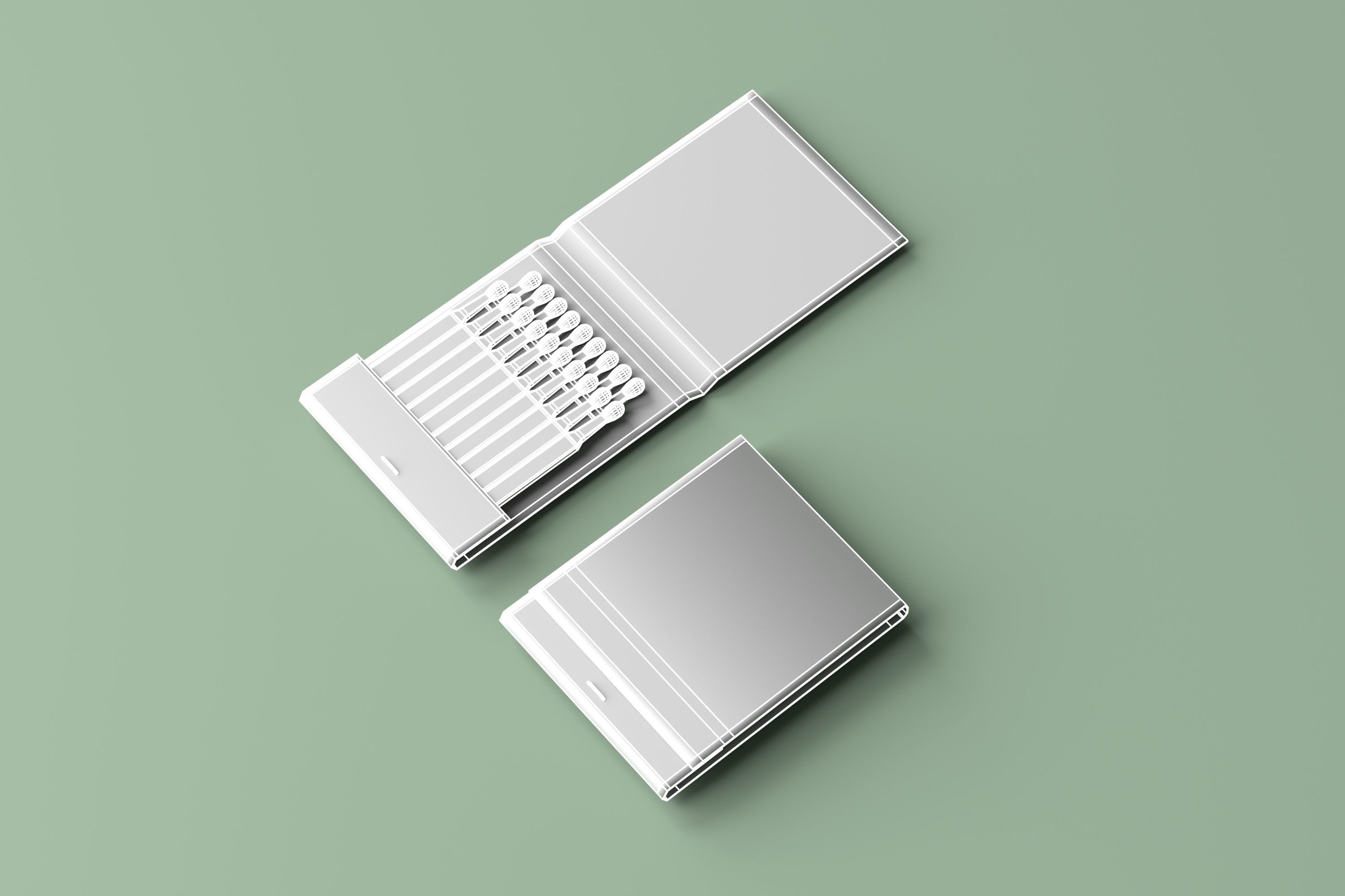 Matchbox and Matchbook Low-poly 3D model_17