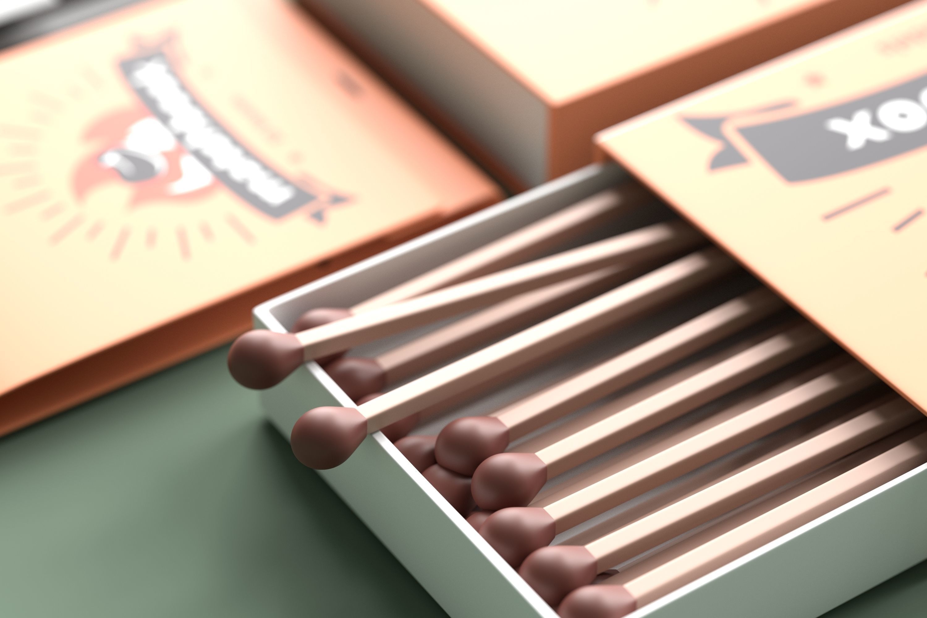 Matchbox and Matchbook Low-poly 3D model_2