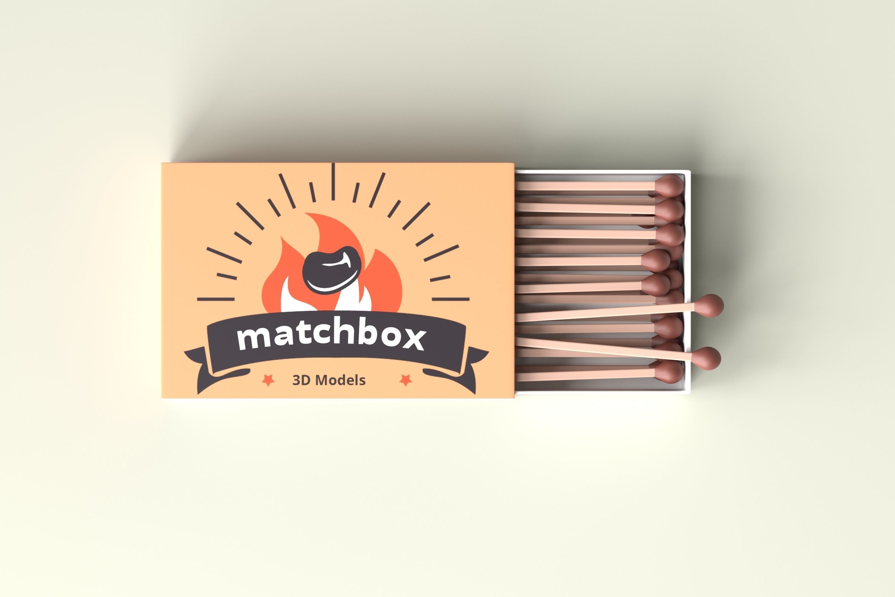 Matchbox and Matchbook Low-poly 3D model_4