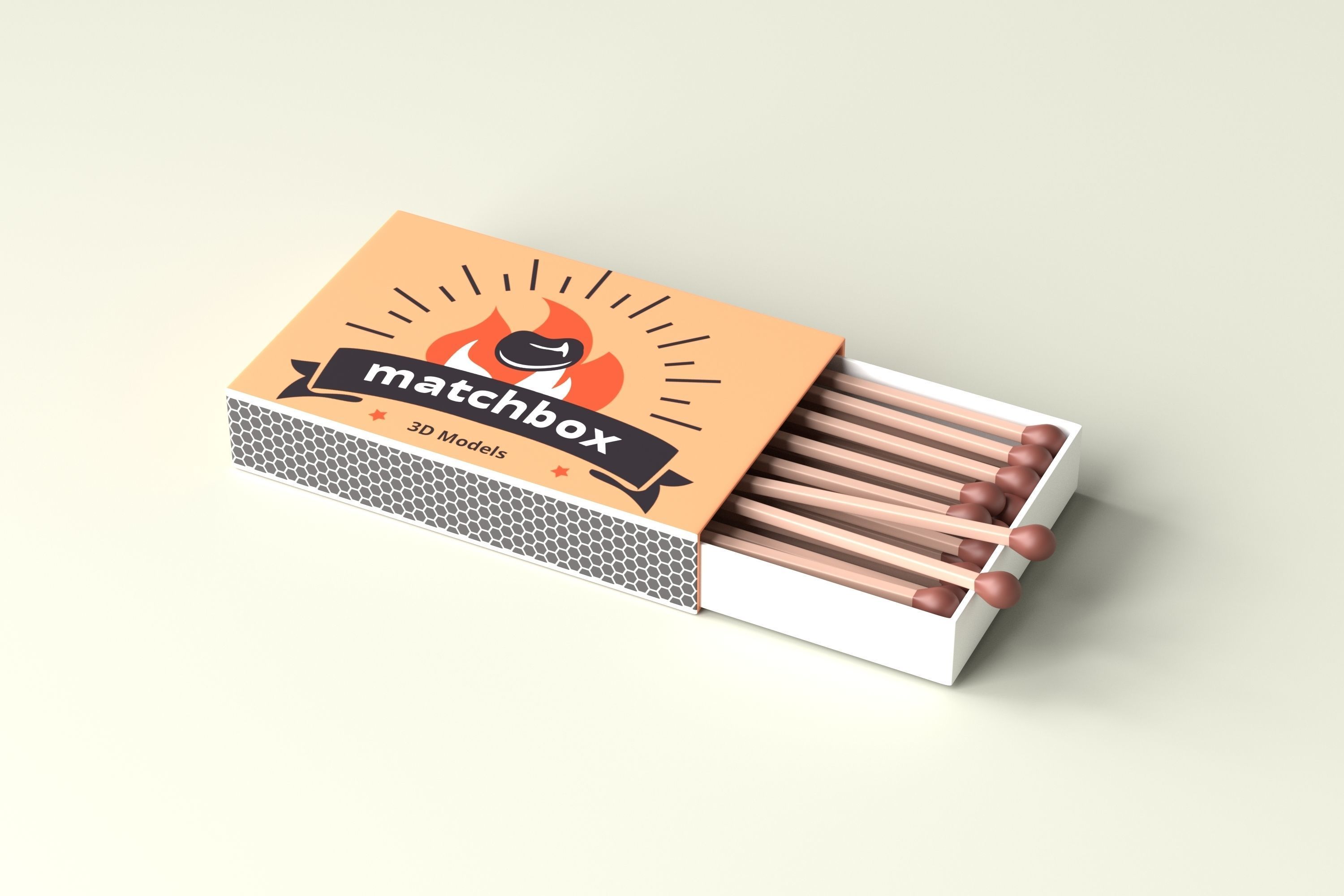 Matchbox and Matchbook Low-poly 3D model_5