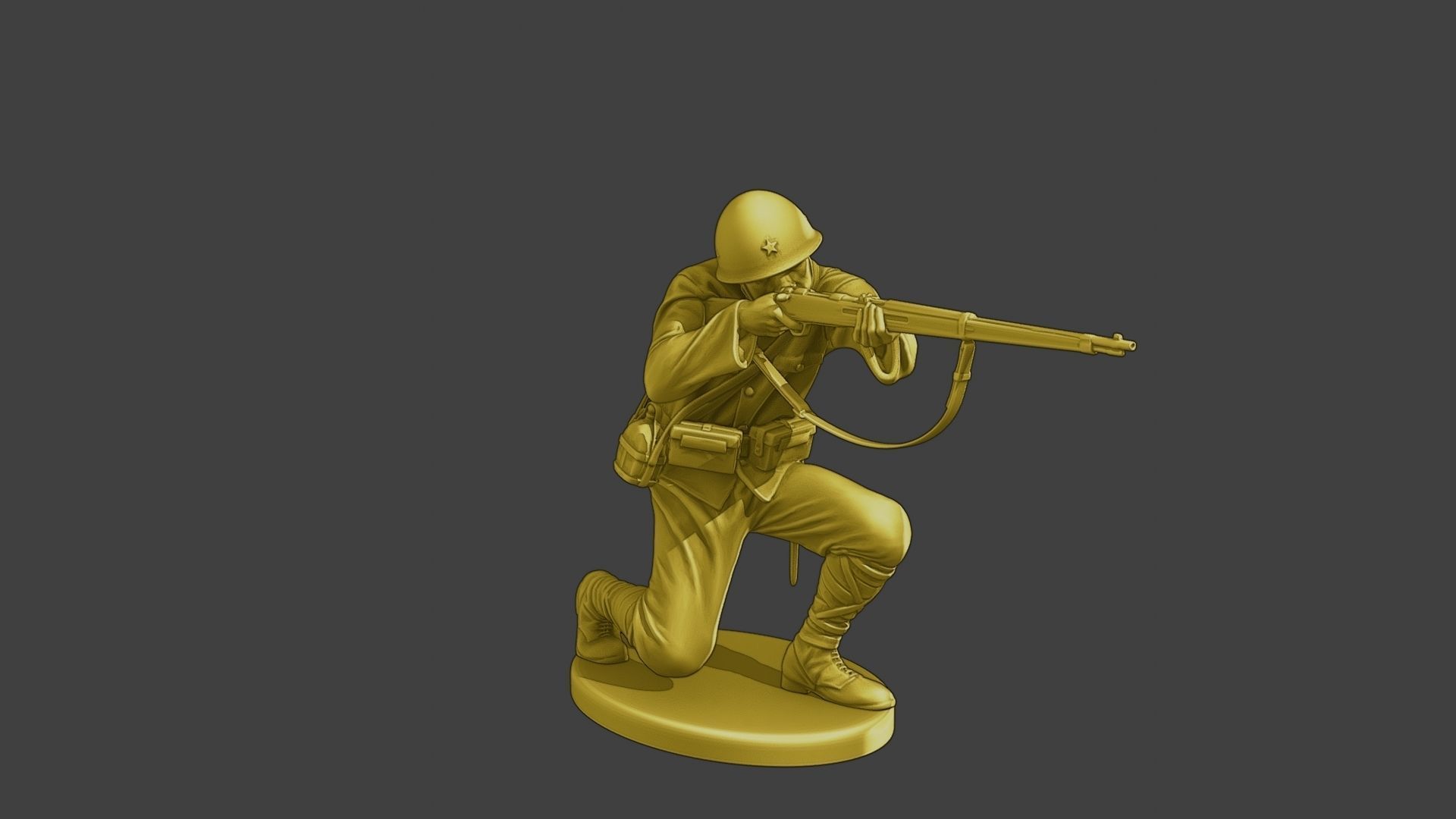 Japanese soldier ww2 Shoot Crouch J2 3D print model_10