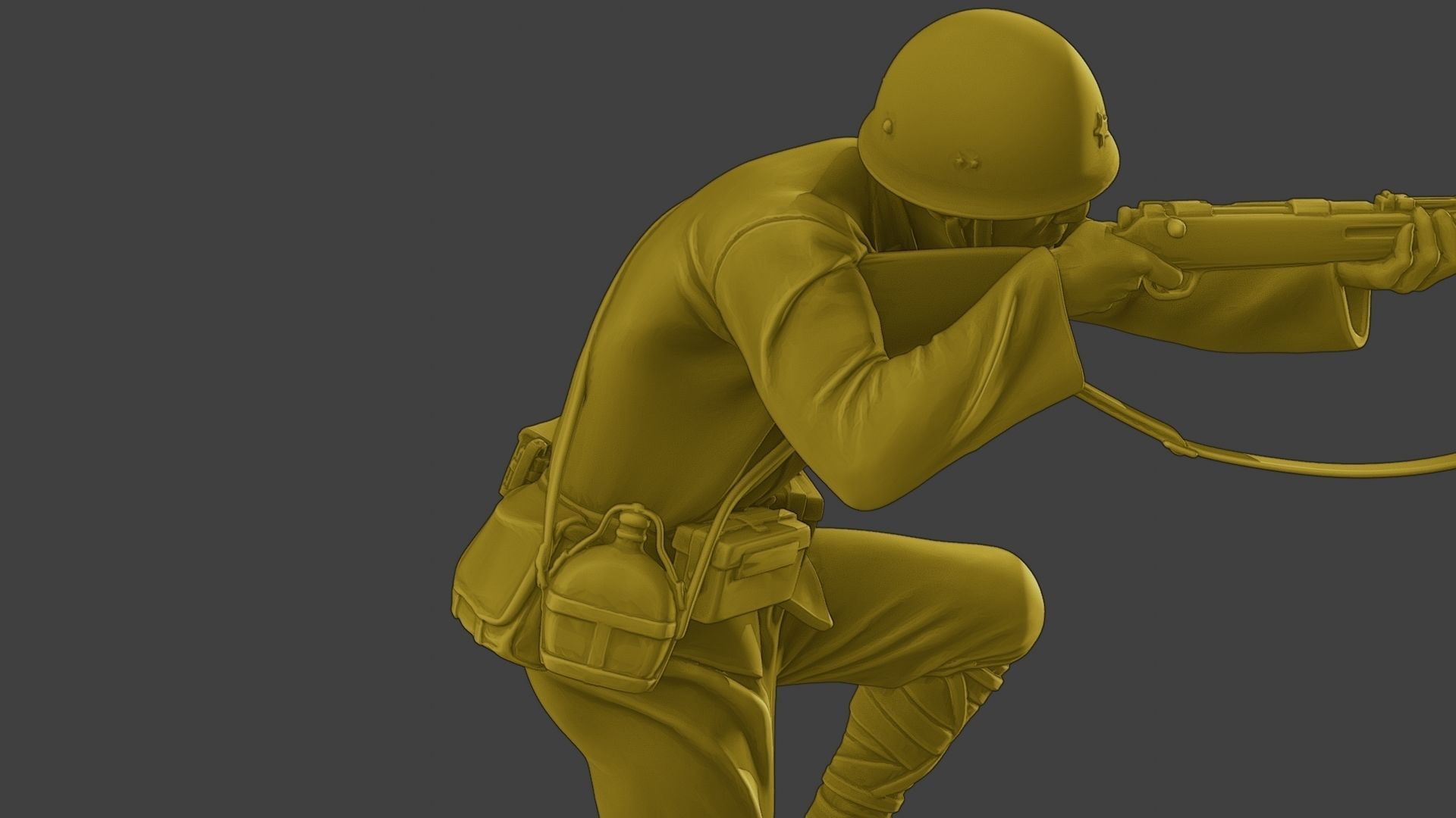 Japanese soldier ww2 Shoot Crouch J2 3D print model_20
